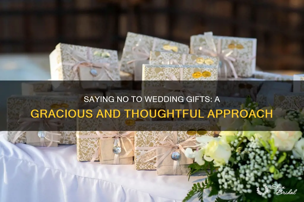 how to say no gifts for wedding