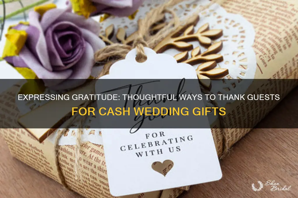 how to say thank you for a cash wedding gift