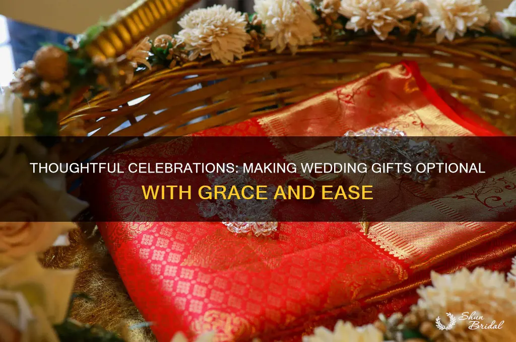 how to say wedding gifts are optoinal