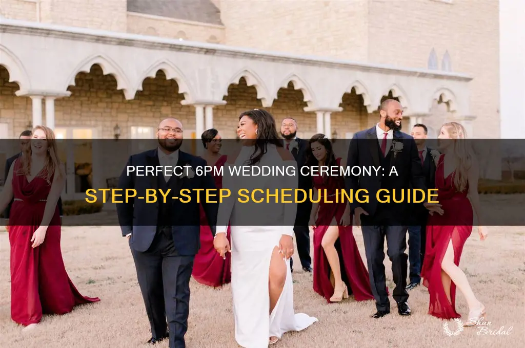 how to schedule your wedding day 6pm ceremony