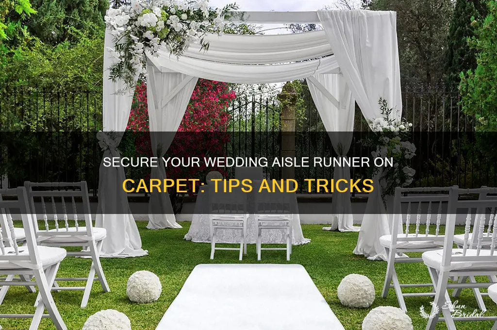how to secure a wedding aisle runner on carpet