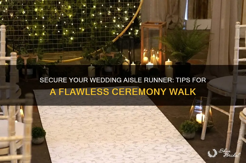 how to secure a wedding aisle runner