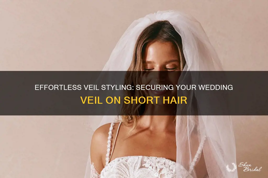 how to secure wedding veil on short hair
