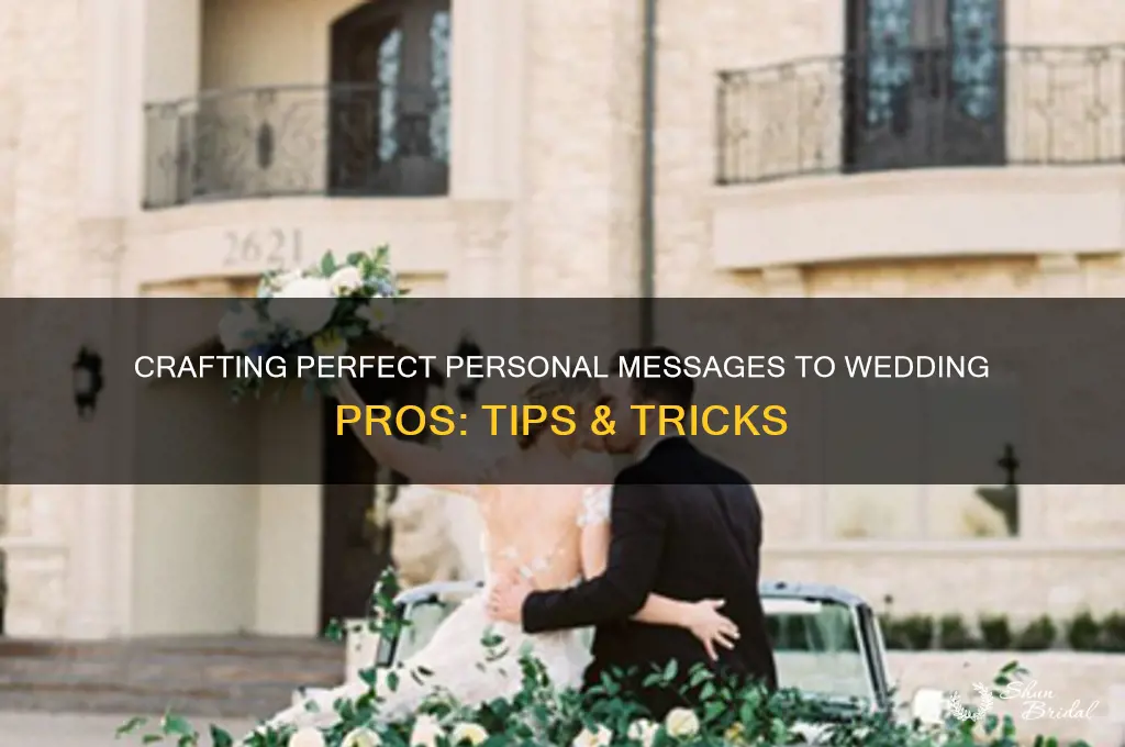 how to send a personal message to wedding professionals