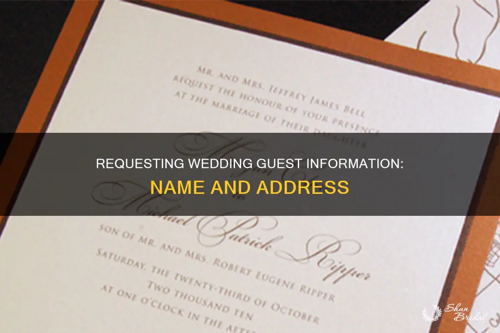 how to send a wedding name and adress reguest