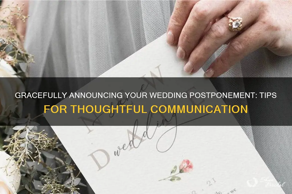 how to send out a wedding has been postpones