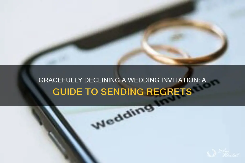 how to send regrets for a wedding