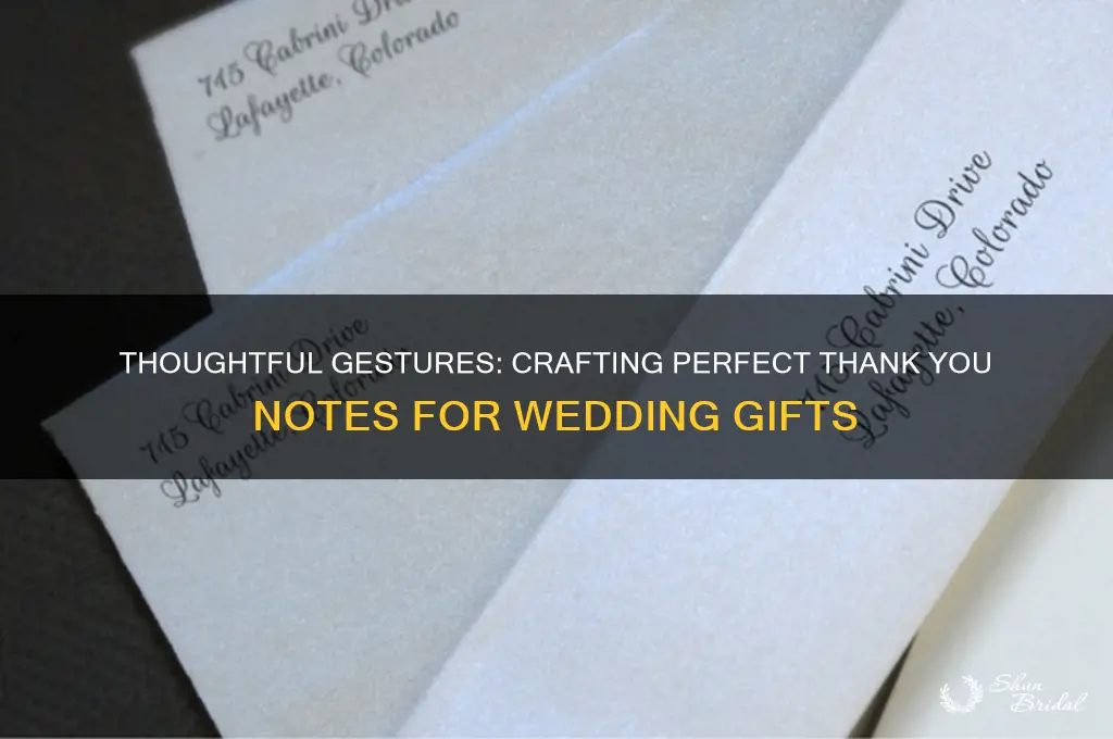 how to send thank you notes for wedding gifts