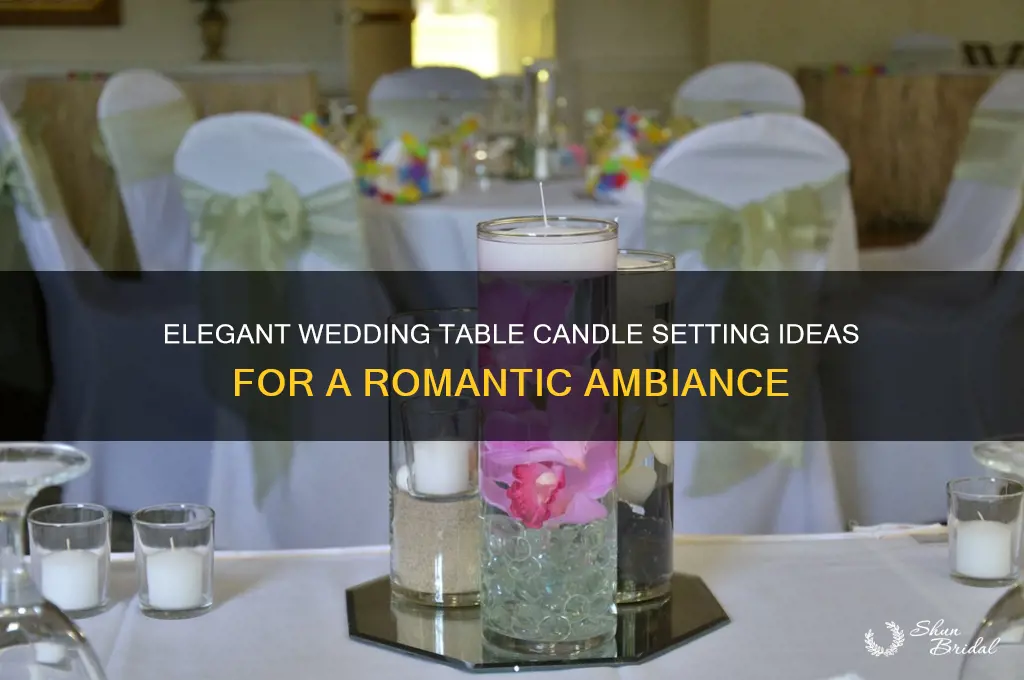 how to set candles on a table for a wedding