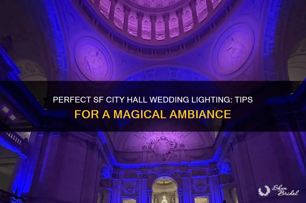 how to set lighting in sf city hall wedding