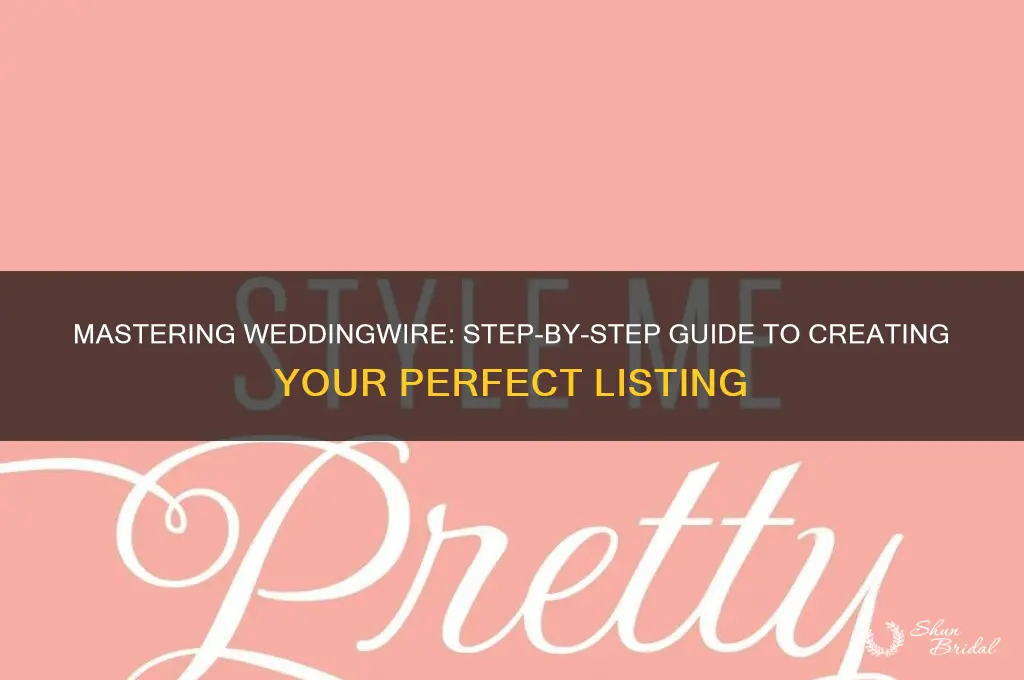 how to set up a listing for wedding wire