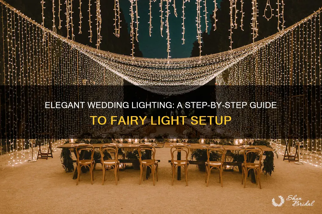 how to set up fairy lights for wedding