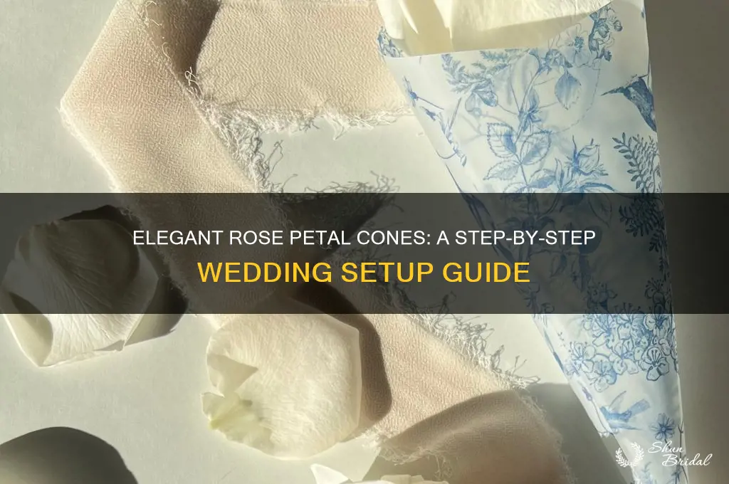 how to set up rose petal cones wedding
