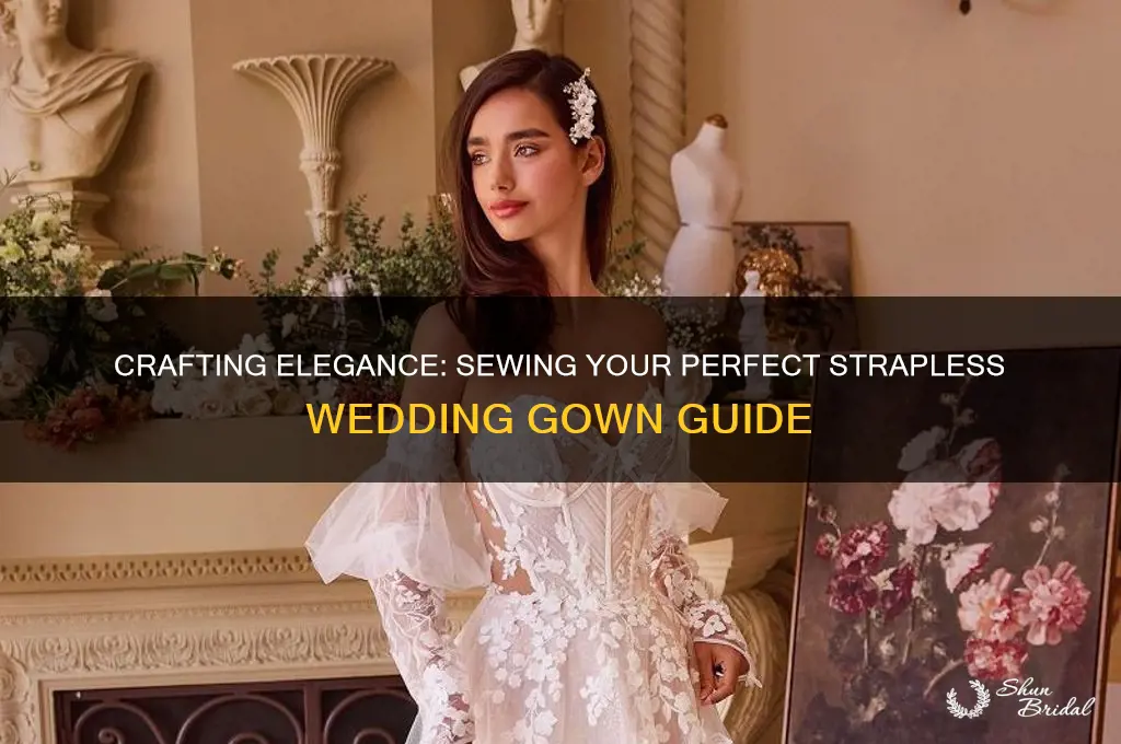 how to sew a strapless wedding gown