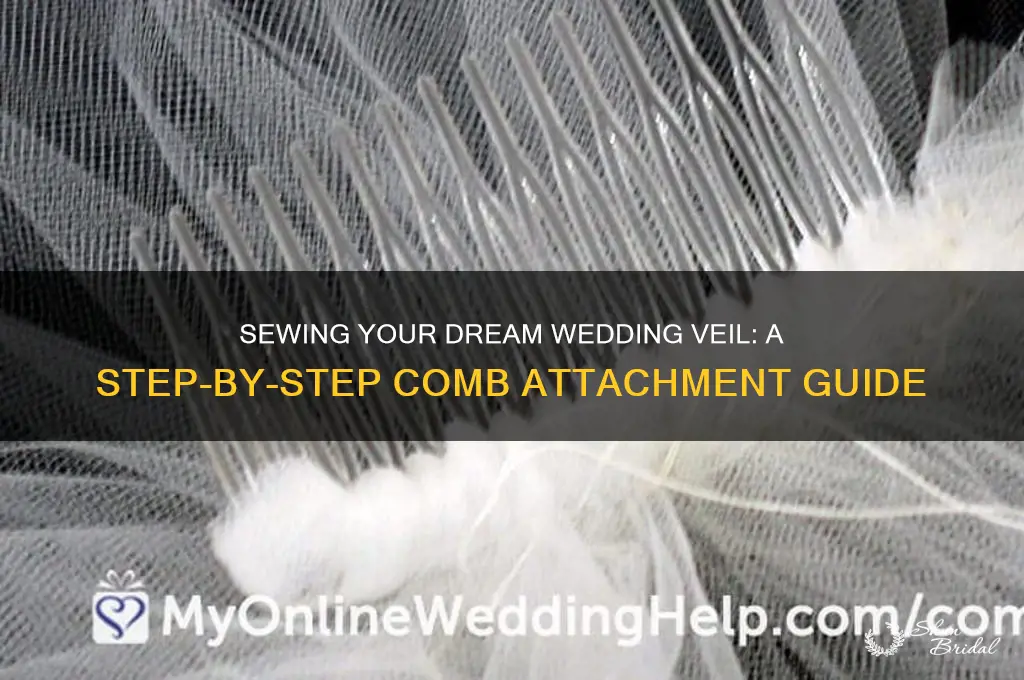how to sew a wedding veil onto a comb