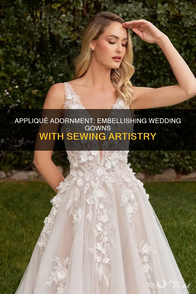 how to sew applique to wedding dress