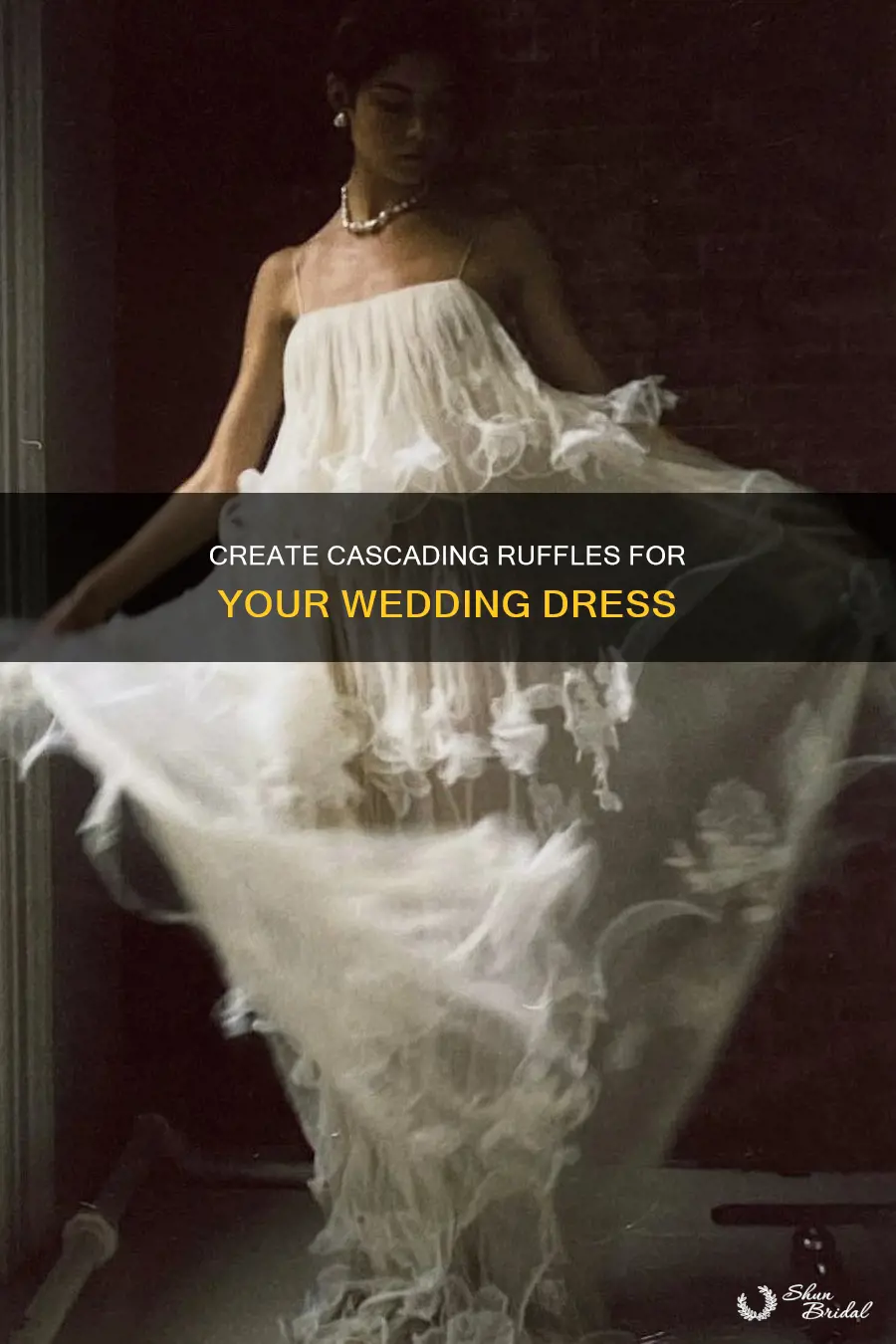 how to sew cascading ruffles wedding dress