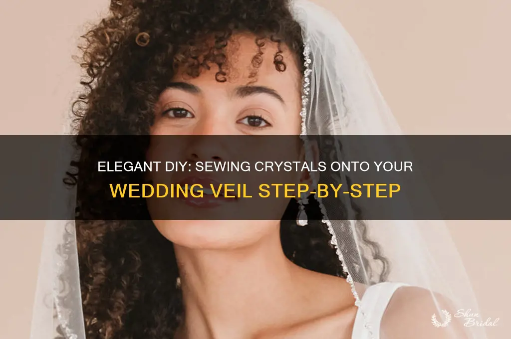 how to sew crystals on a wedding veil