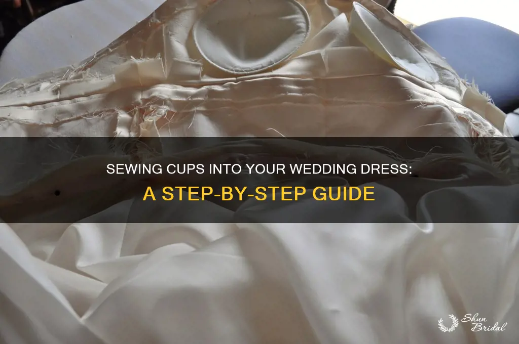 how to sew cups into a wedding dress