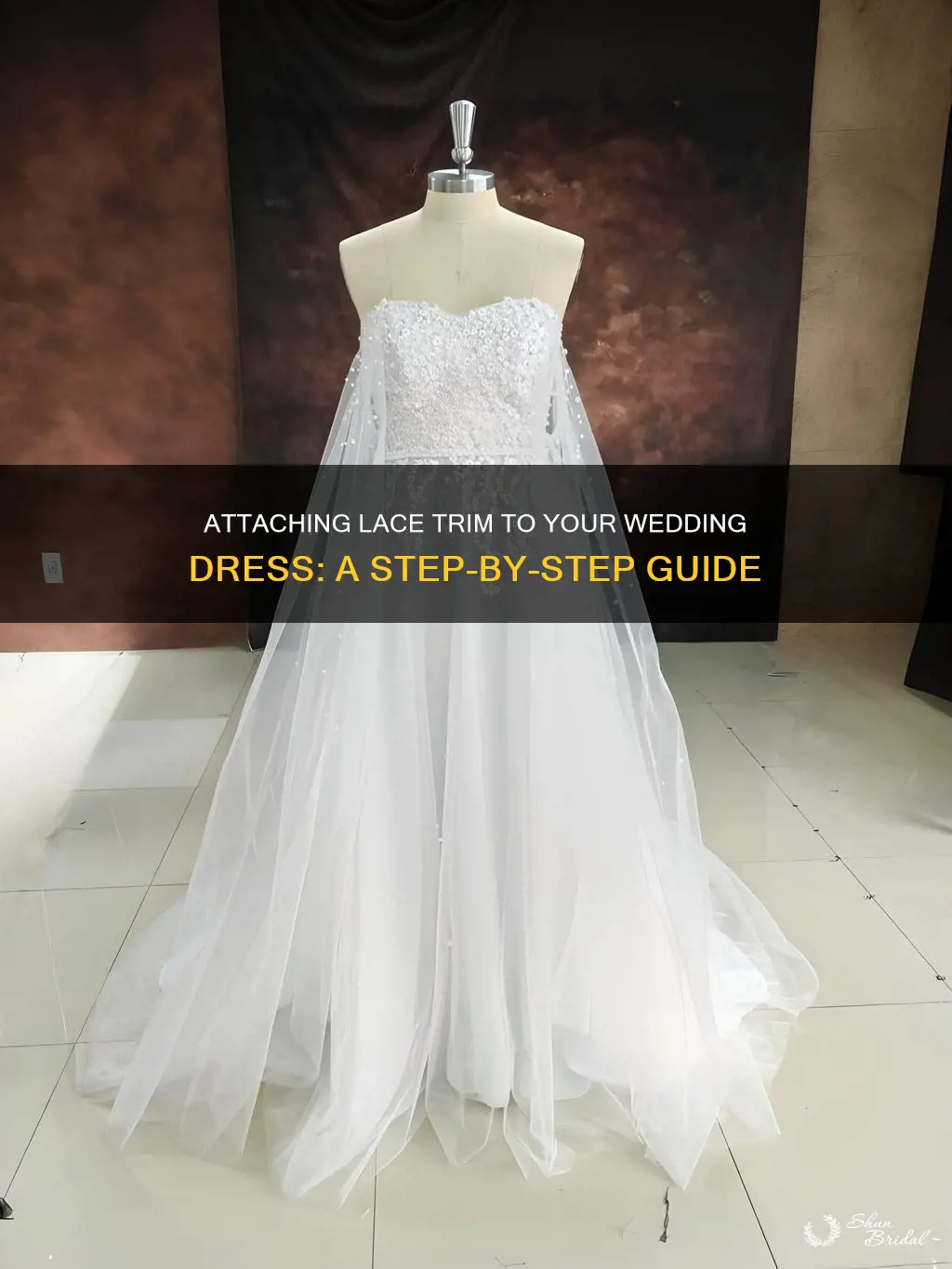 how to sew lace trim on wedding dress