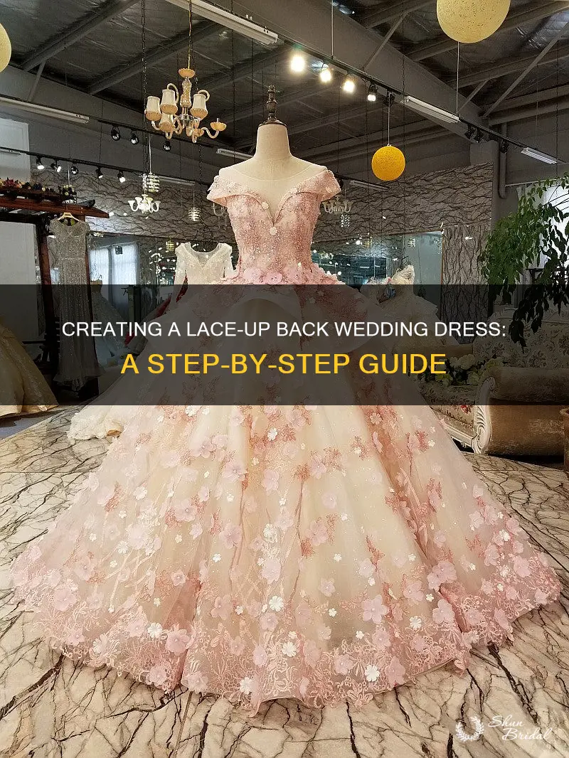 how to sew lace up back wedding dress