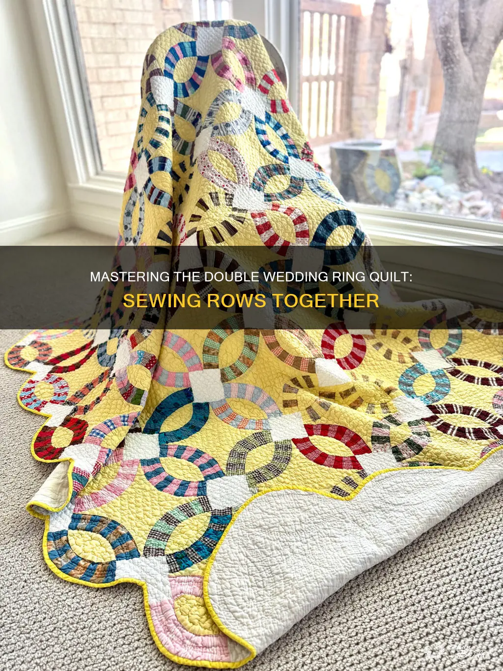 how to sew rows together double wedding ring quilt