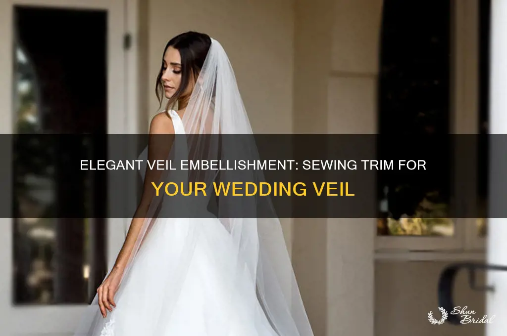 how to sew trim on a wedding veil
