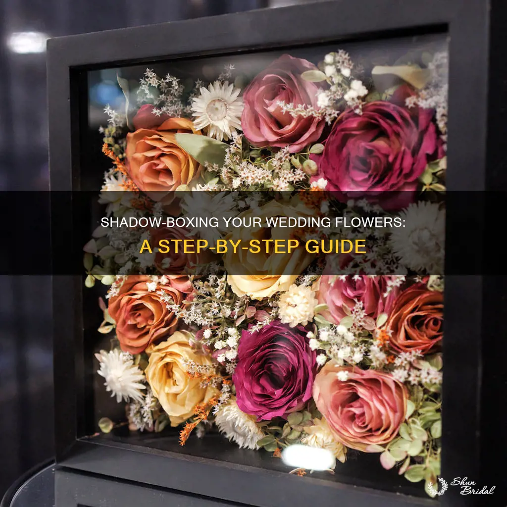 how to shadow box wedding flowers