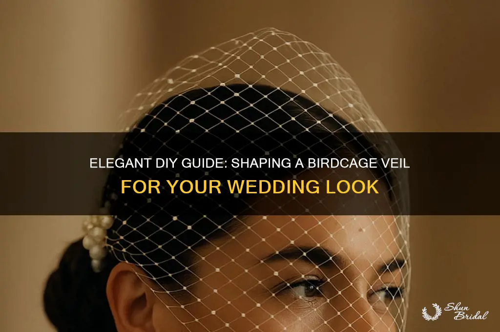 how to shape a birdcage veil