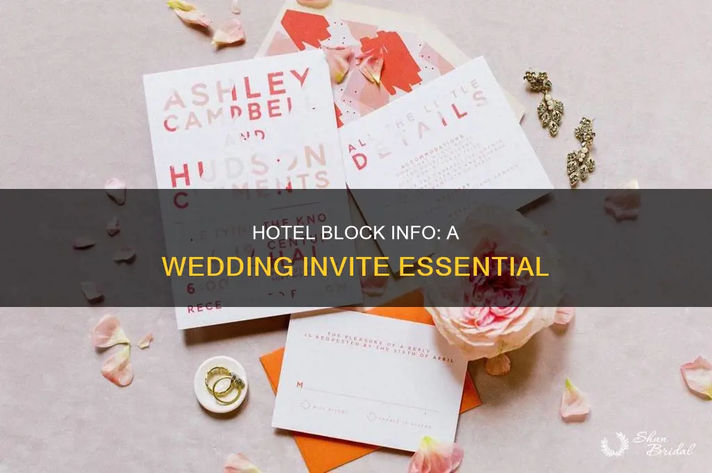 how to share about hotel block on wedding invites