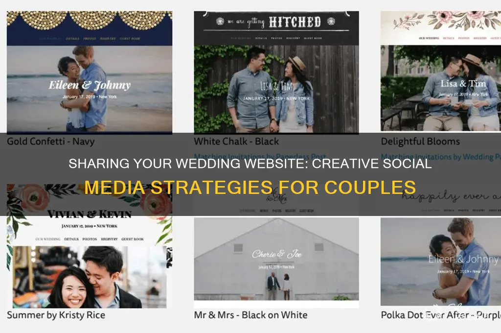 how to share your wedding website on social media