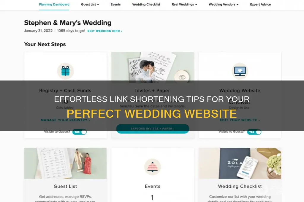 how to shorten a link for a wedding website