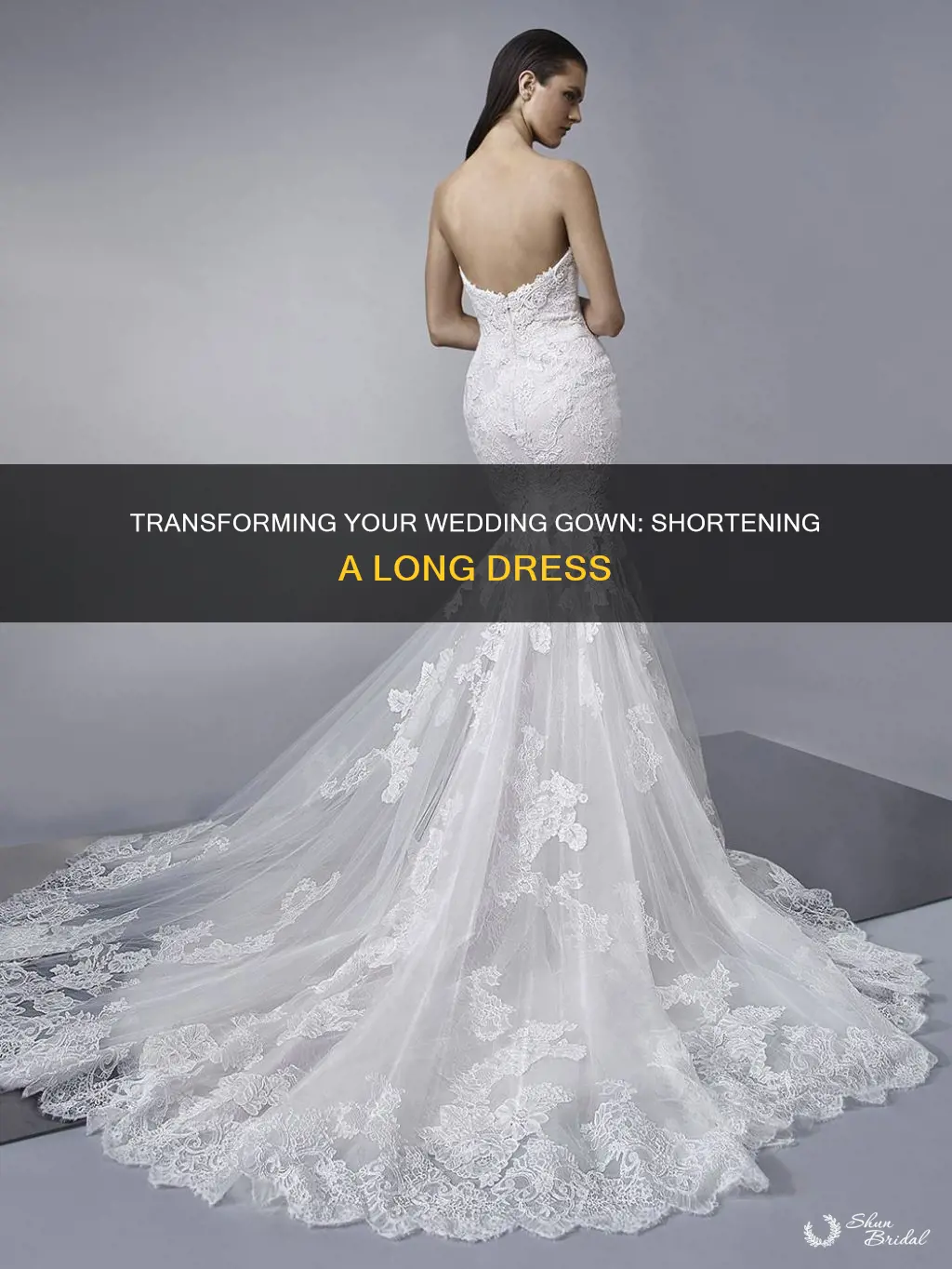 how to shorten a long wedding dress