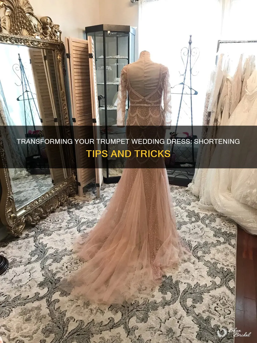 how to shorten a trumpet wedding dress