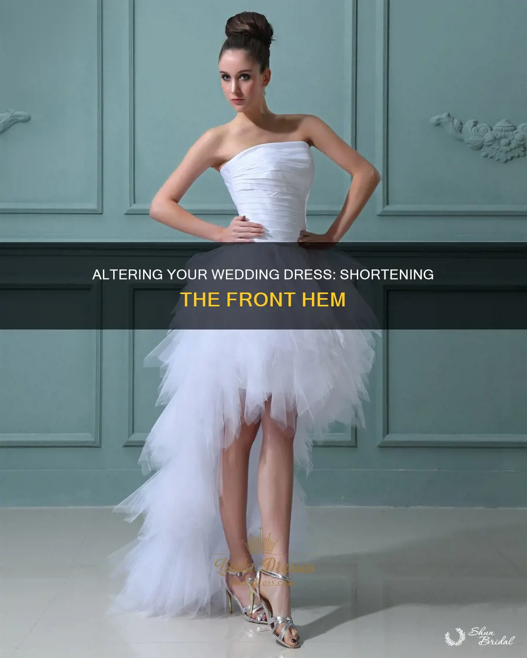 how to shorten only the front of a wedding dress