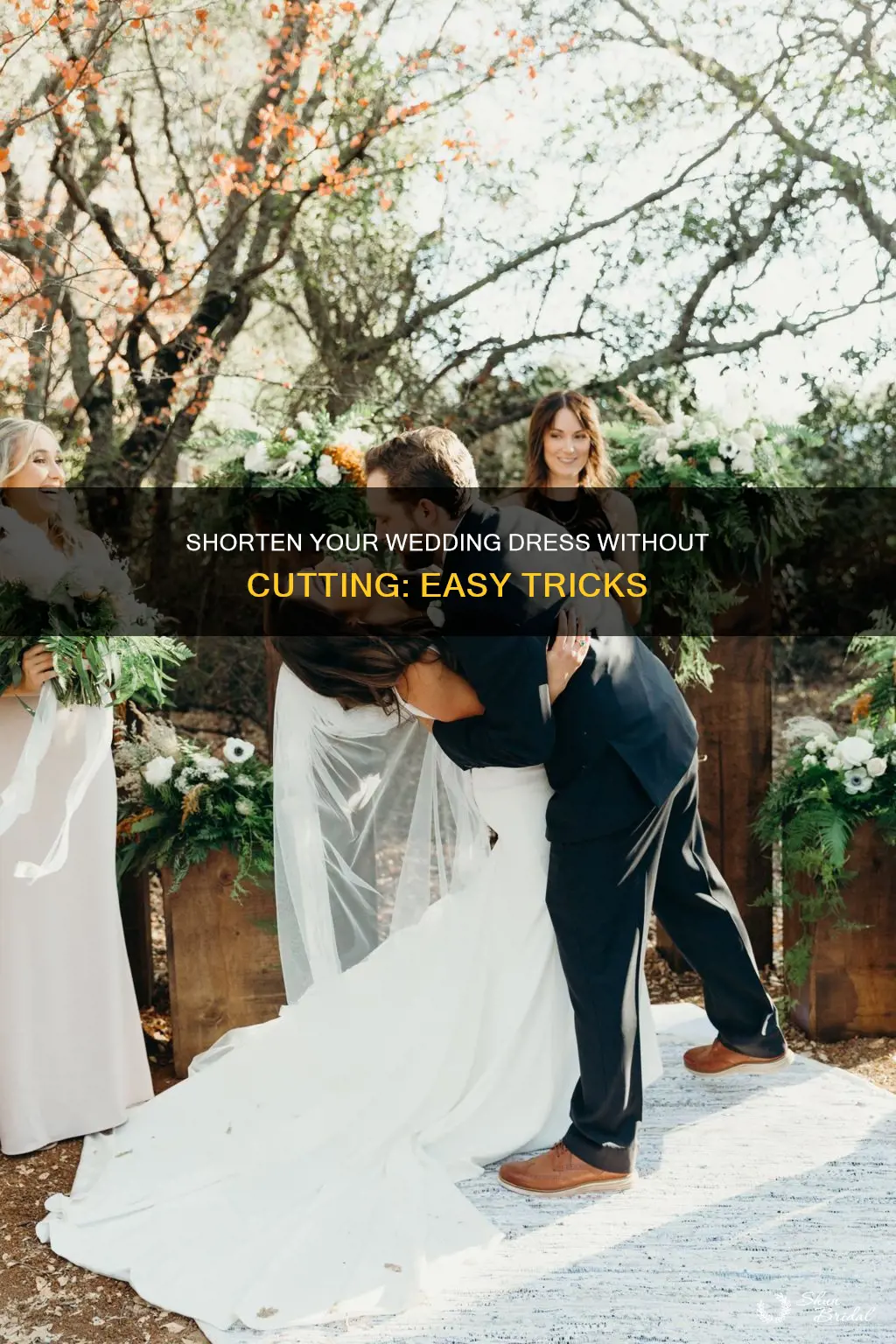 how to shorten wedding dress without cutting