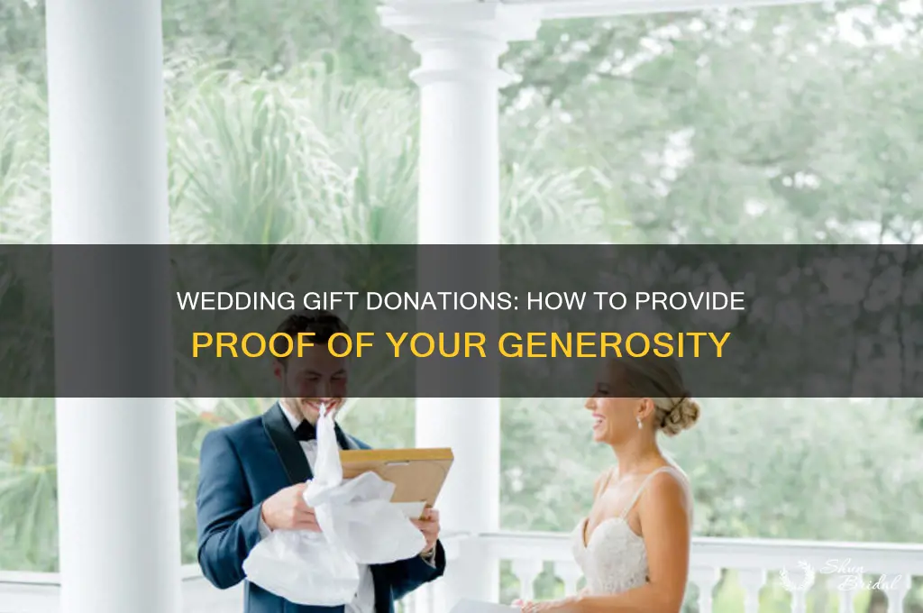 how to show proof of donation for a wedding gift