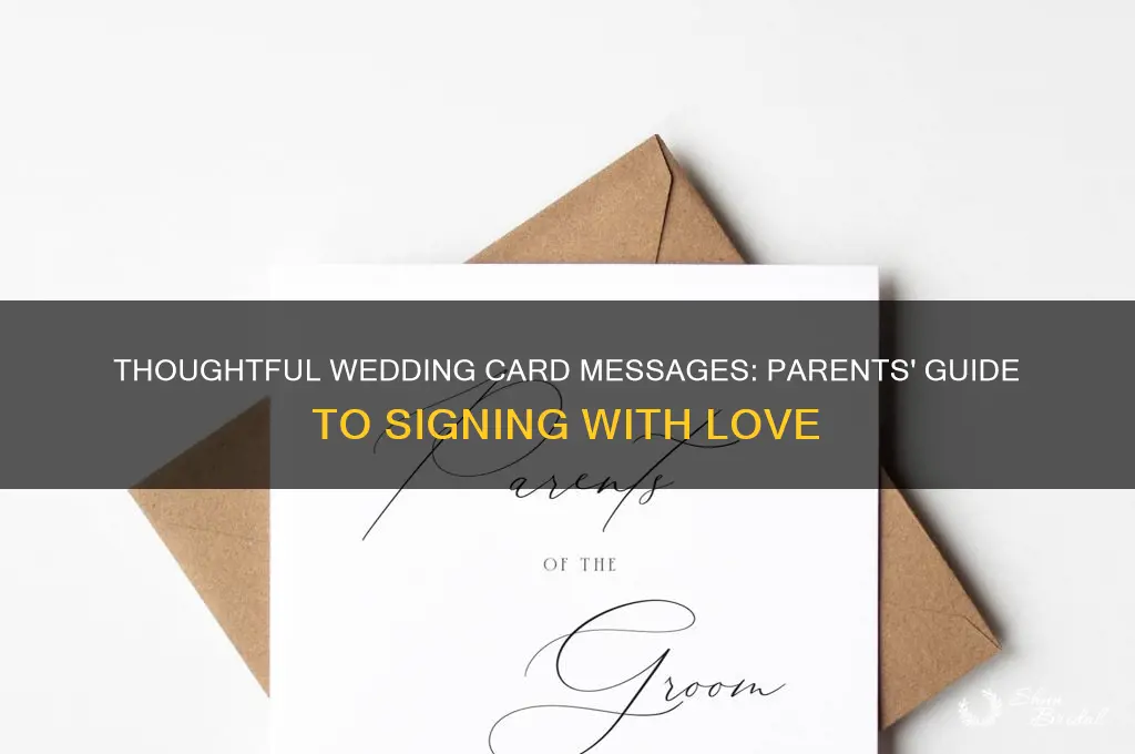 how to sign a wedding card from parents