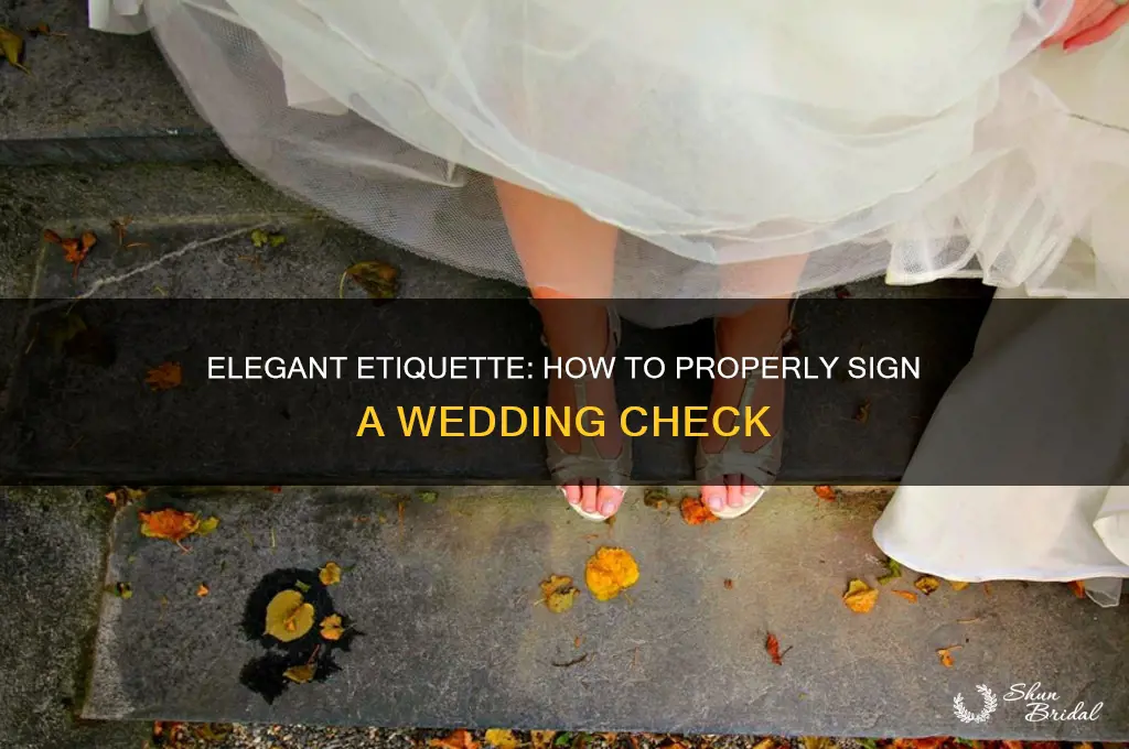 how to sign a wedding check