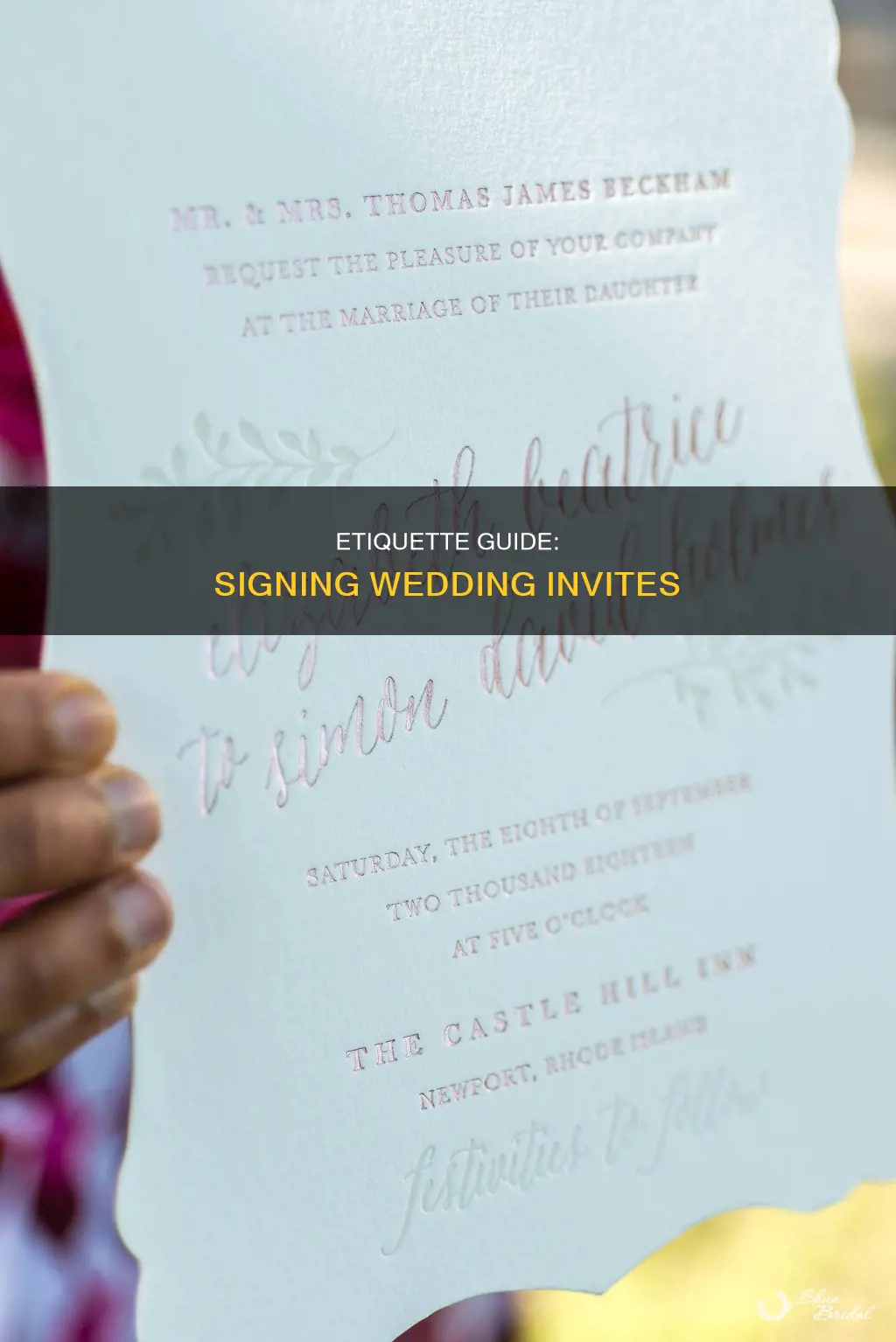 how to sign a wedding invitation