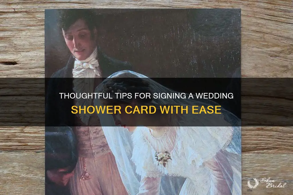 how to sign a wedding shower card