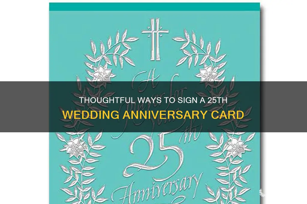 how to sign I 25th wedding anniversary card