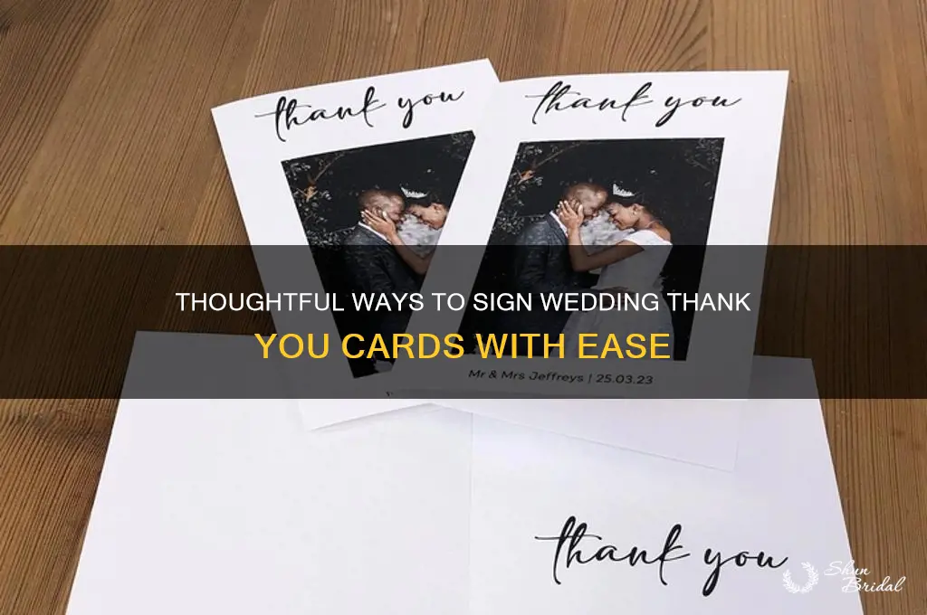 how to sign thank you cards for wedding
