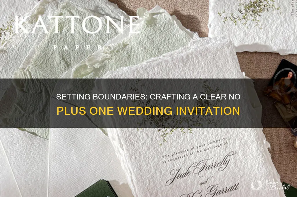 how to specifiy no plus one for wedding invtation