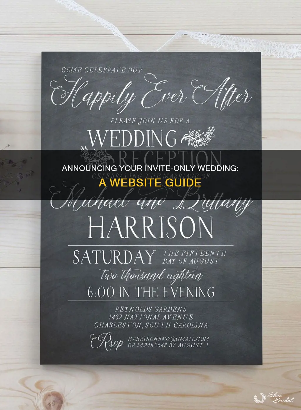 how to specify invite only on wedding website