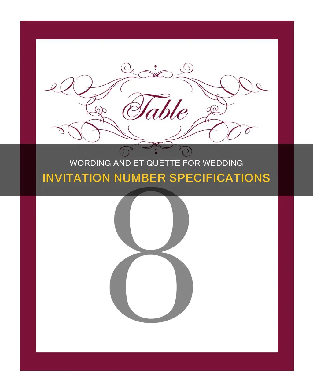 how to specify number on a wedding invitations