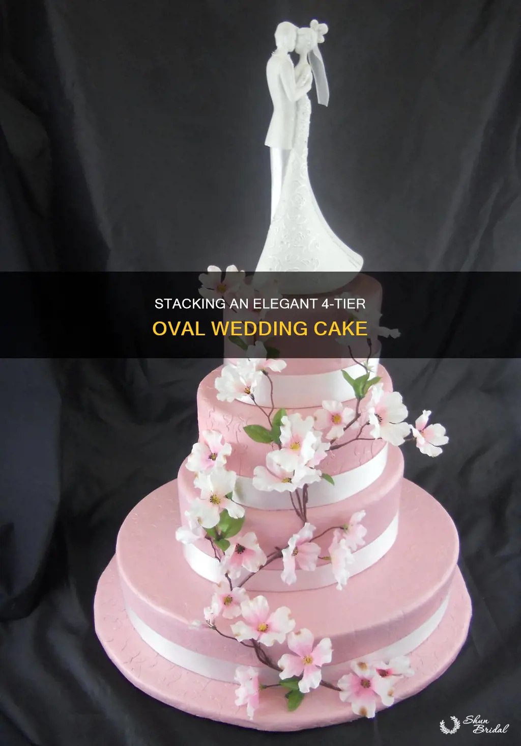 how to stack a 4 tier oval wedding cake