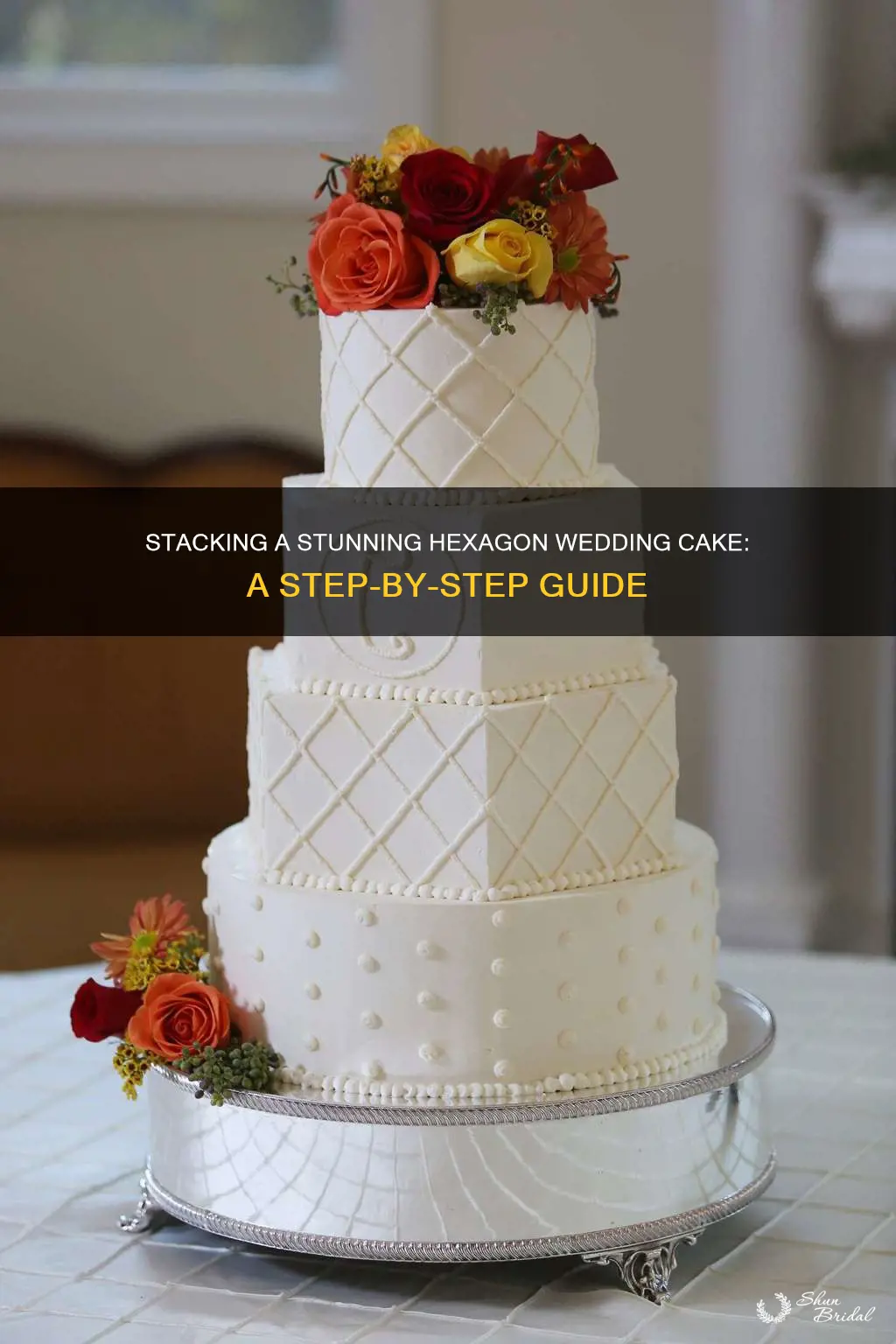 how to stack a hexagon wedding cake