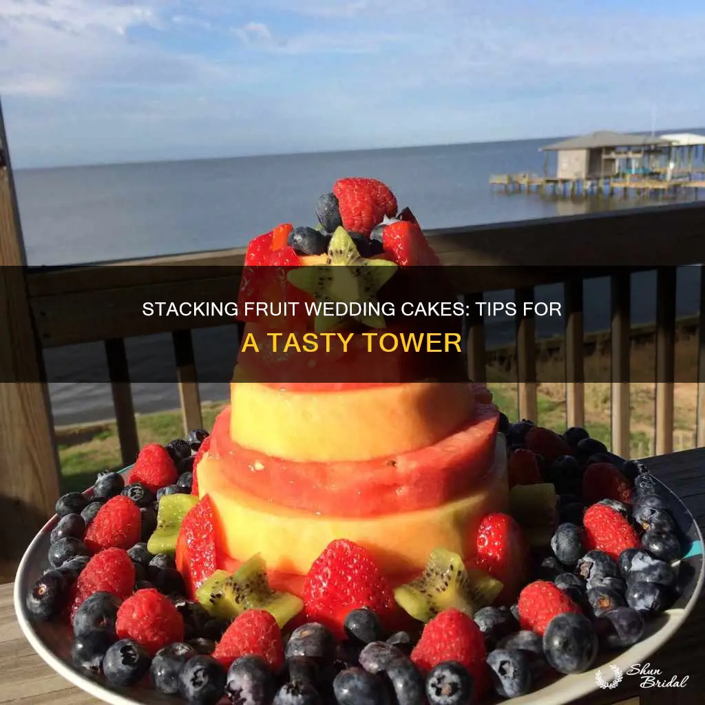 how to stack fruit wedding cakes