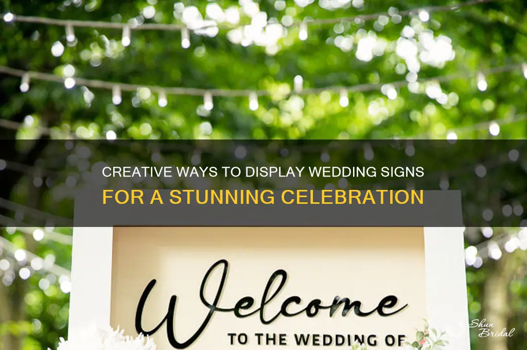 how to stand wedding signs